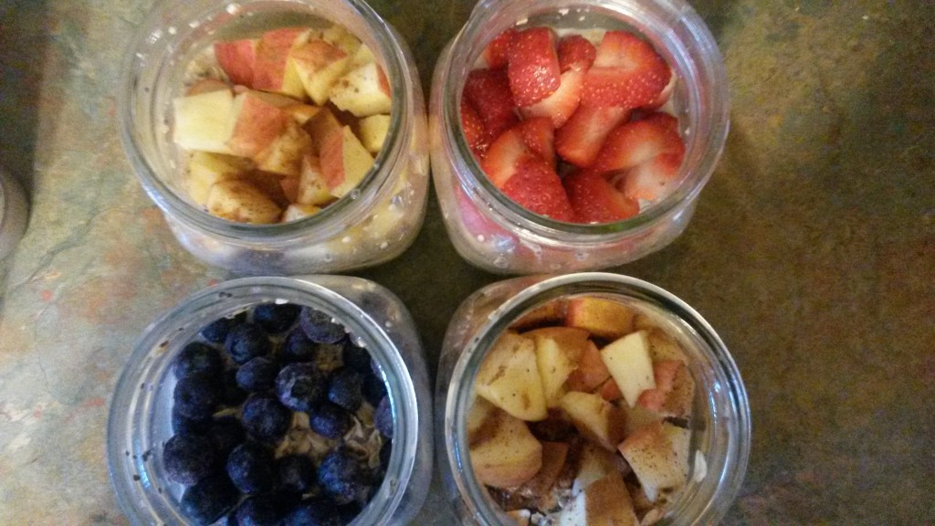 Fruit topped overnight oats