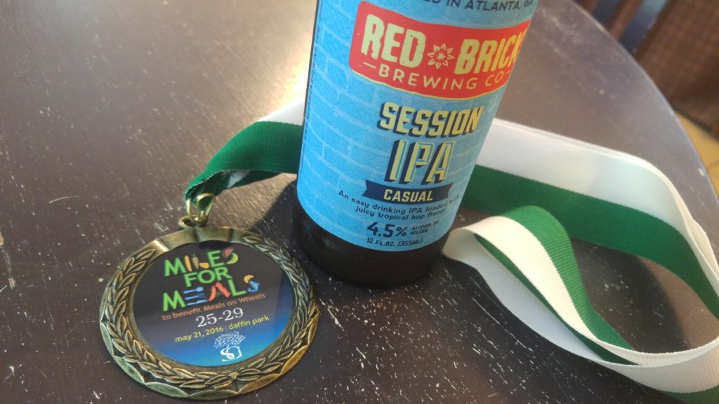 Miles for Meals 5K Race Recap Medal and Beer
