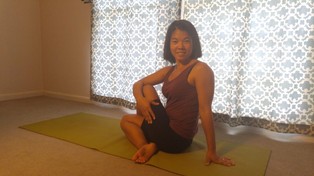 Restorative Yoga Seated spinal twist