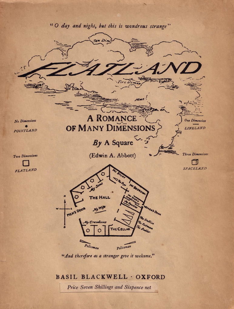 The Cover of Flatland with a map 