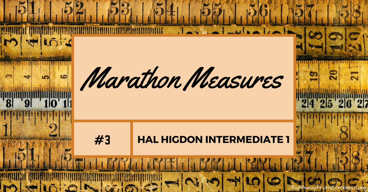 Marathon Measures Hal Higdon Intermediate 1 Third month's training metrics using Hal Higdon Intermediate 1 Marathon Program