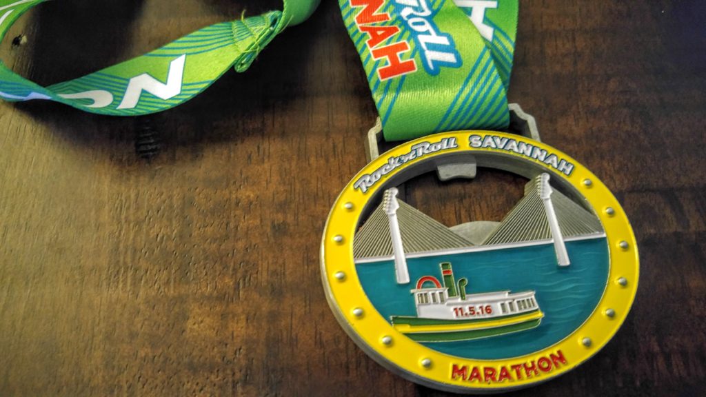 2016 Savannah Marathon Recap Medal