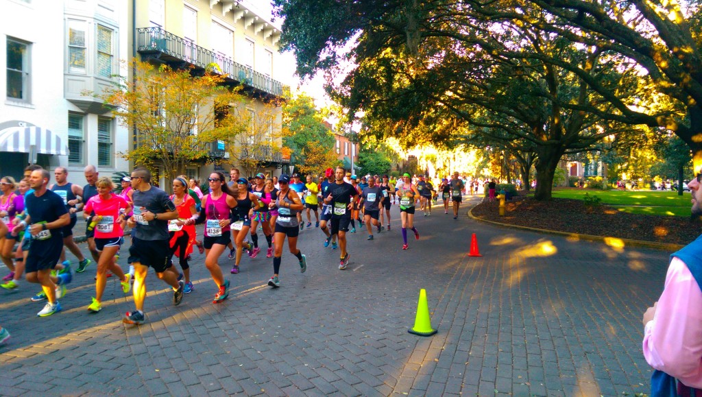 My first marathon People running in beautiful Savannah