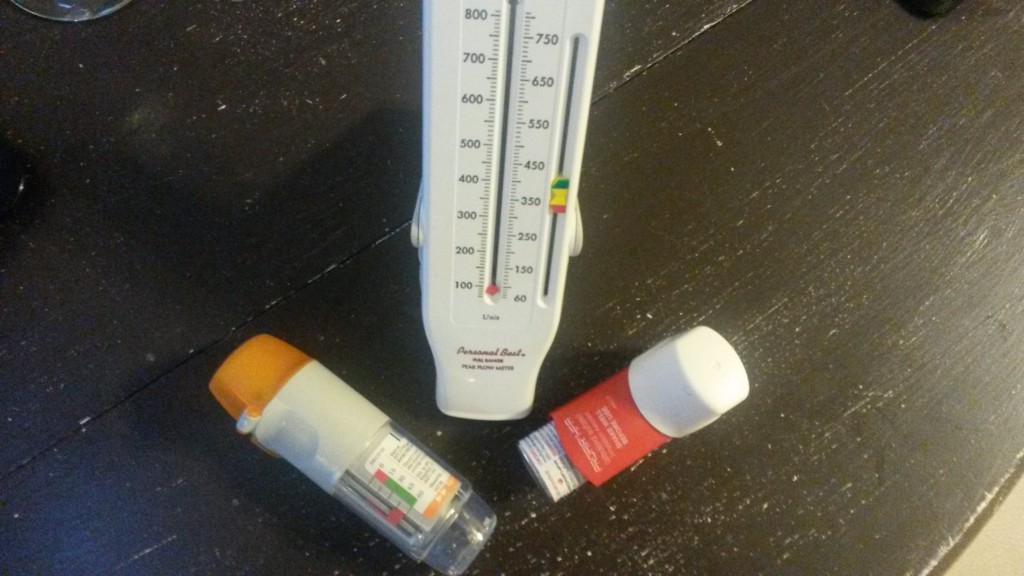 exercise-induced asthma My inhalers and flow meter