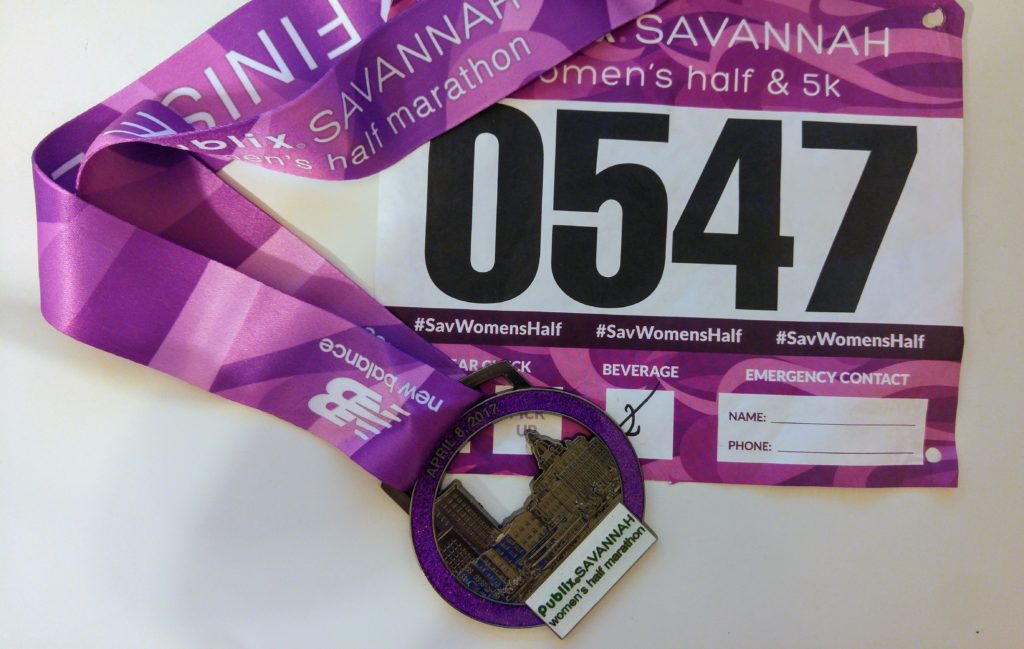 I ran in the 3rd annual Publix Savannah Women's Half Marathon. My goal was to knock more than 10 minutes off my best half for a sub-2 hour time.